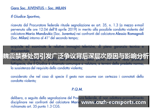 魏震禁赛处罚引发广泛争议背后深层次原因与影响分析